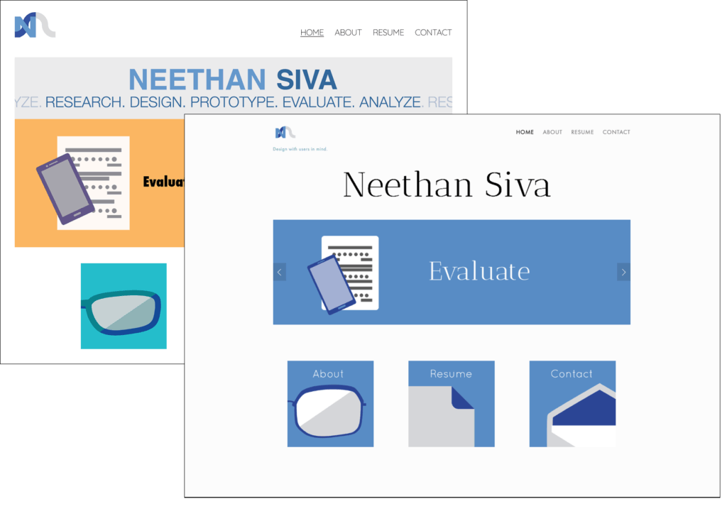 Before and after website screenshot.